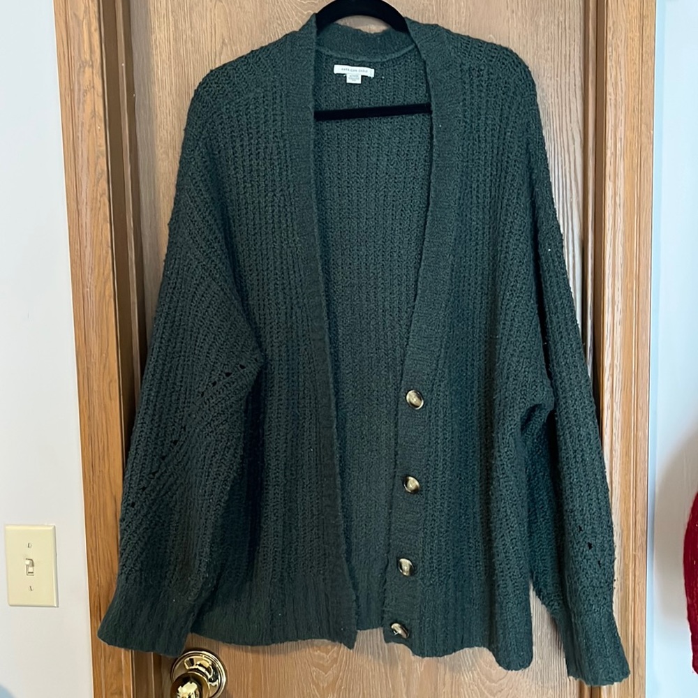 Green Oversized Cardigan Sweatee